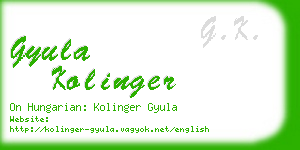 gyula kolinger business card